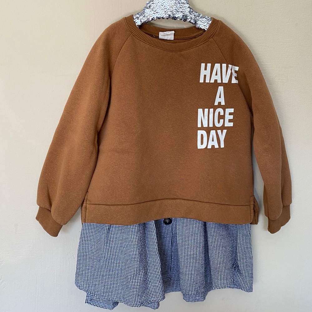 Cute Zara Girls combined sweatshirt - size 7 years